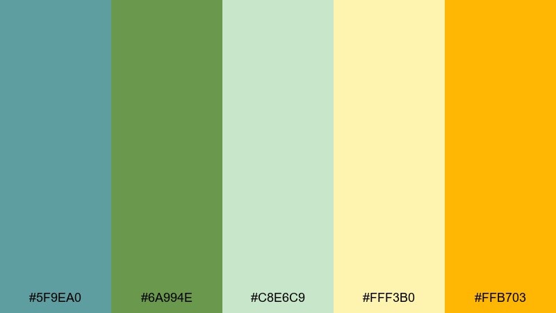 orchard breeze cadet blue color palette with hex codes