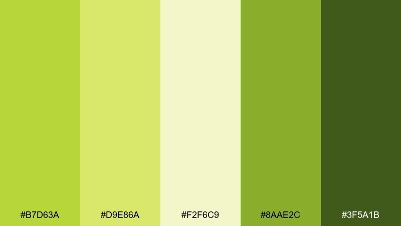 orchard glow pear color palette with hex codes