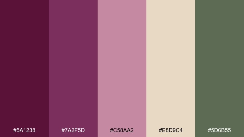 orchard merlot purple wine color palette with hex codes