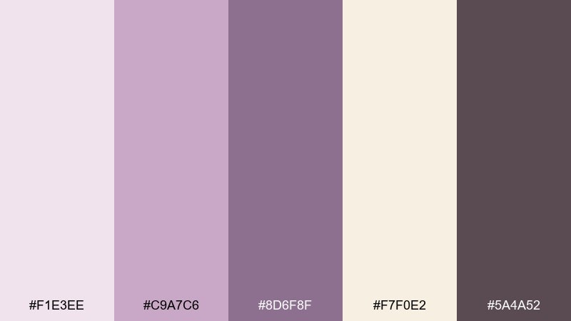 orchid boudoir edwardian color palette with hex codes