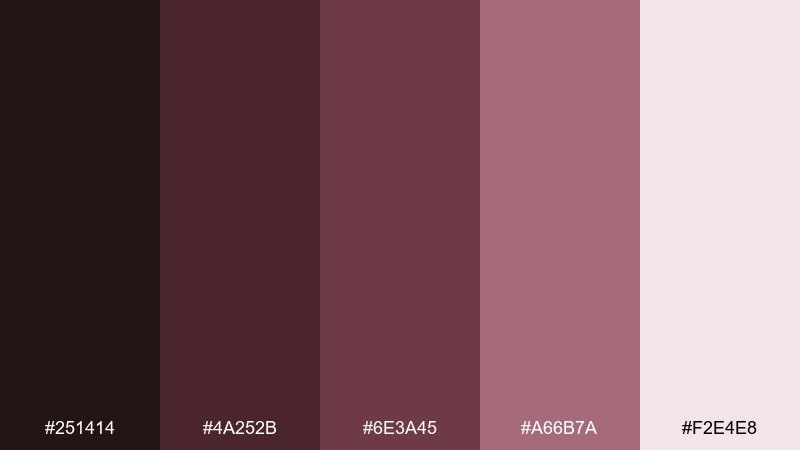 orchid brown color palette with hex codes