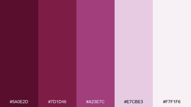 orchid burgundy color palette with hex codes