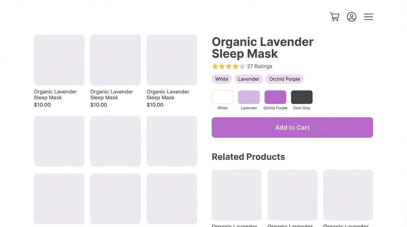 ecommerce product page ui