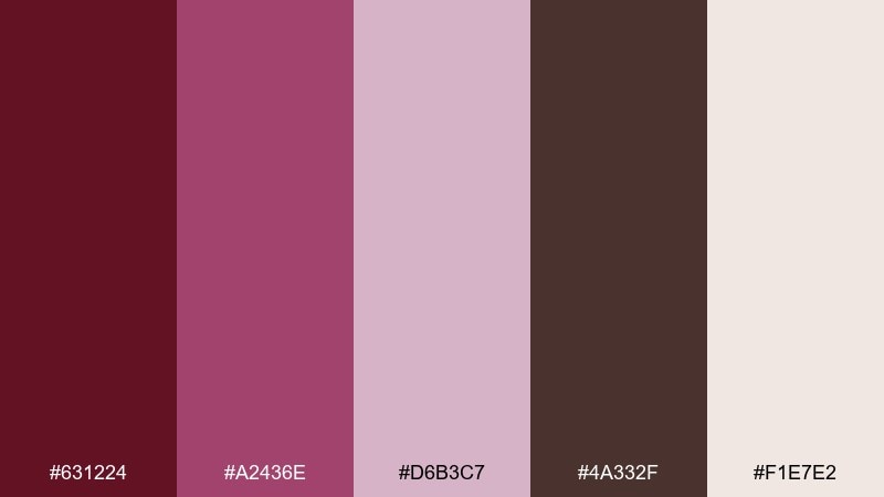 orchid espresso color palette with hex codes