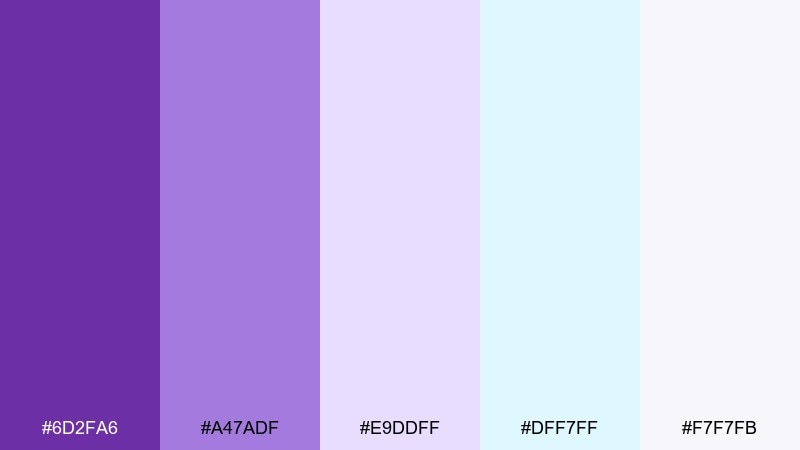 orchid frost ube color palette with hex codes