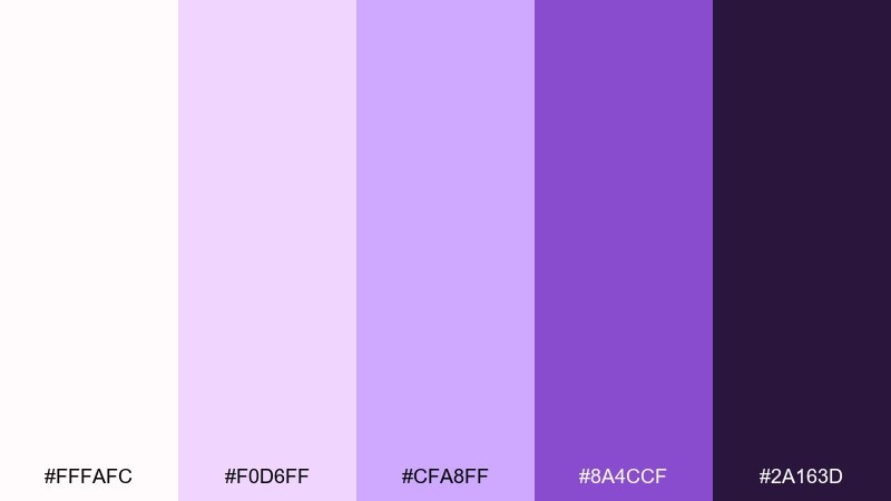 orchid frost color palette with hex codes