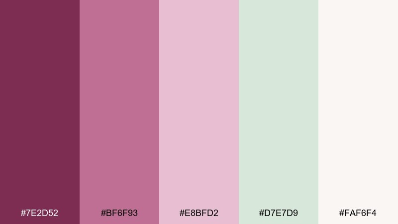 orchid garden party mulberry color palette with hex codes