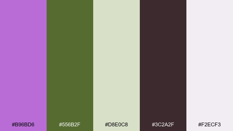 orchid moss cabin orchid color palette with hex codes