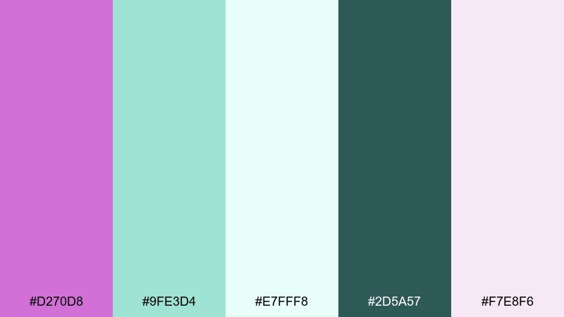orchid seafoam orchid color palette with hex codes