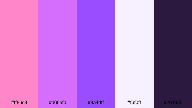 orchid violet blend color palette with hex codes
