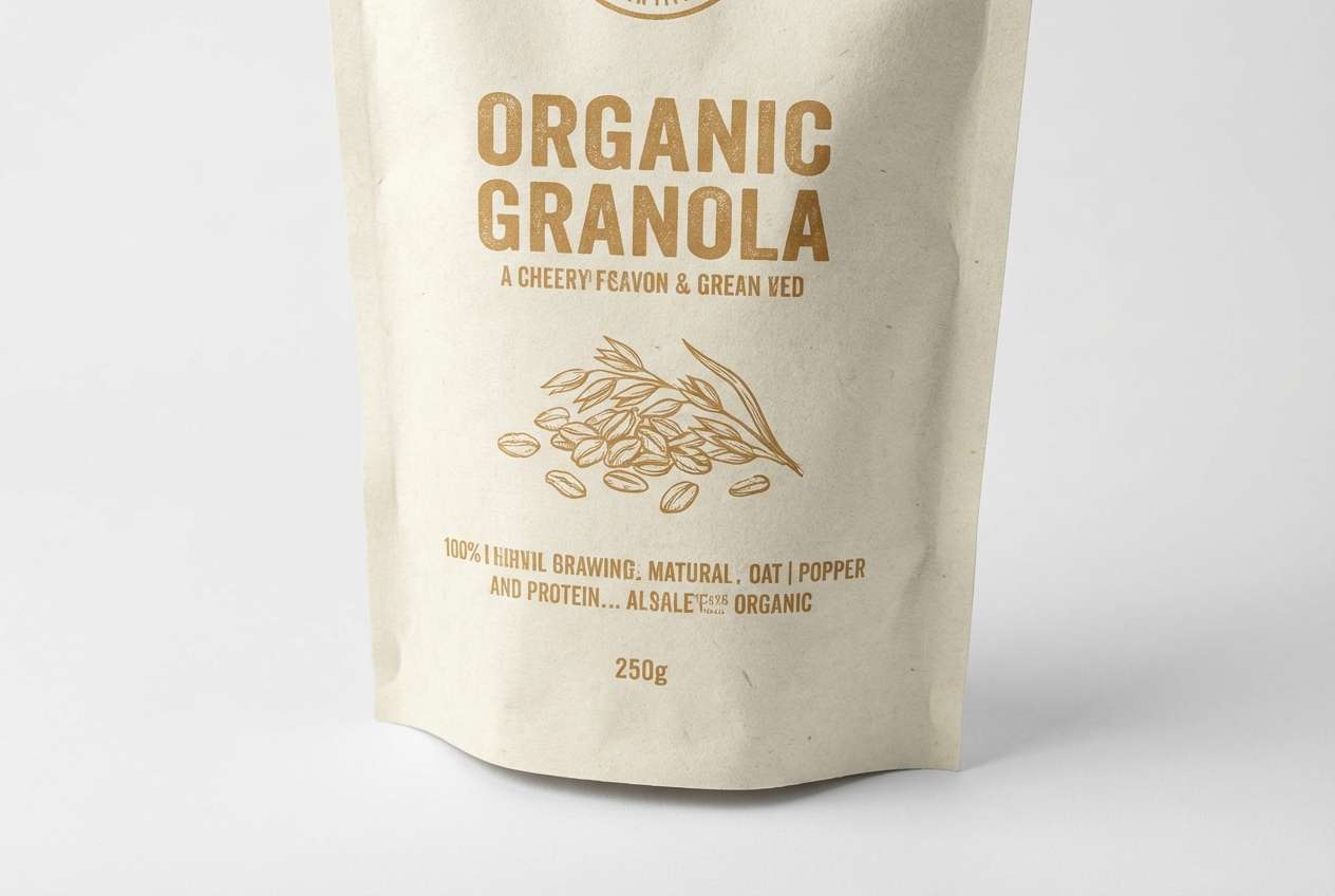organic packaging in wheat tones
