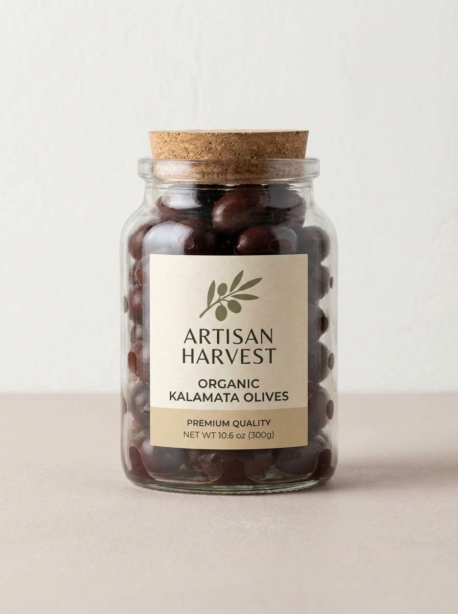 organic label in olive neutrals