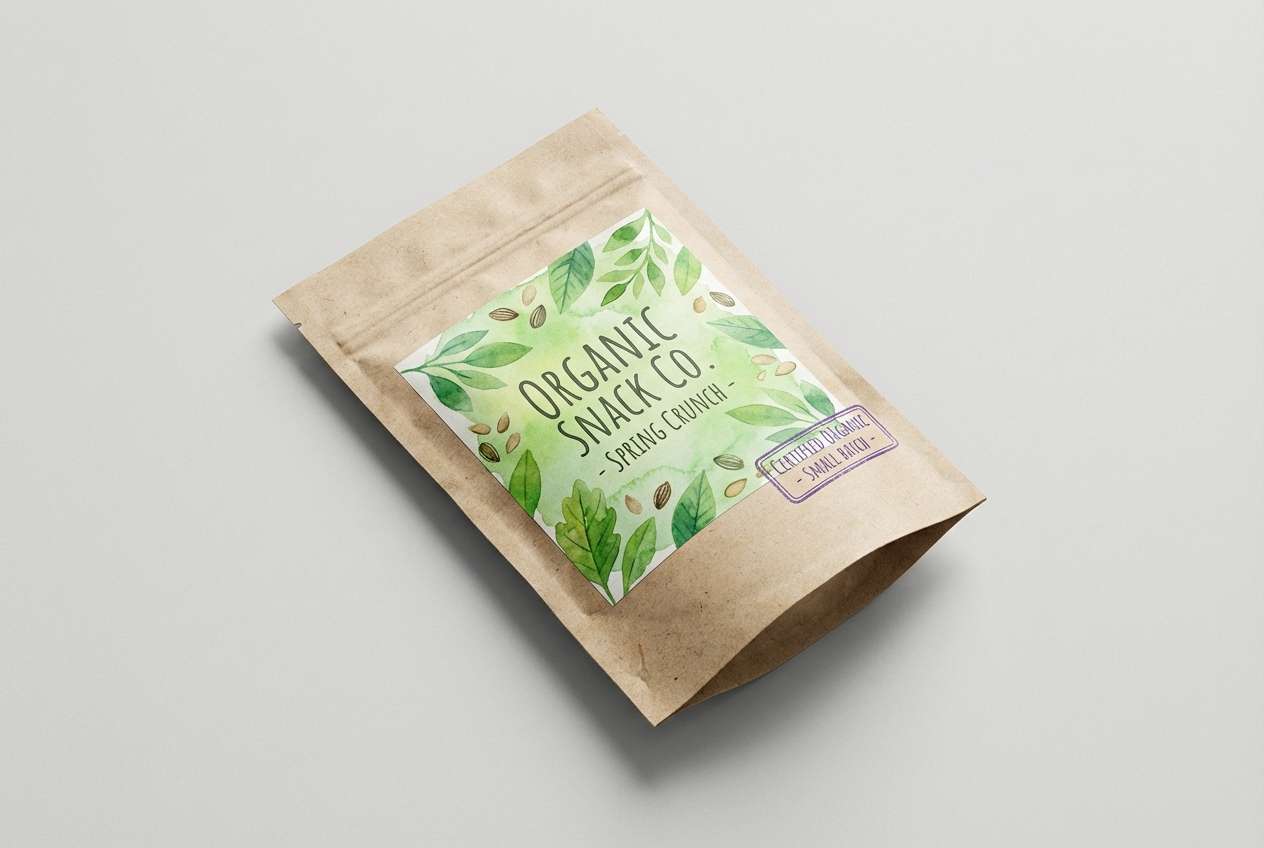 organic green packaging label