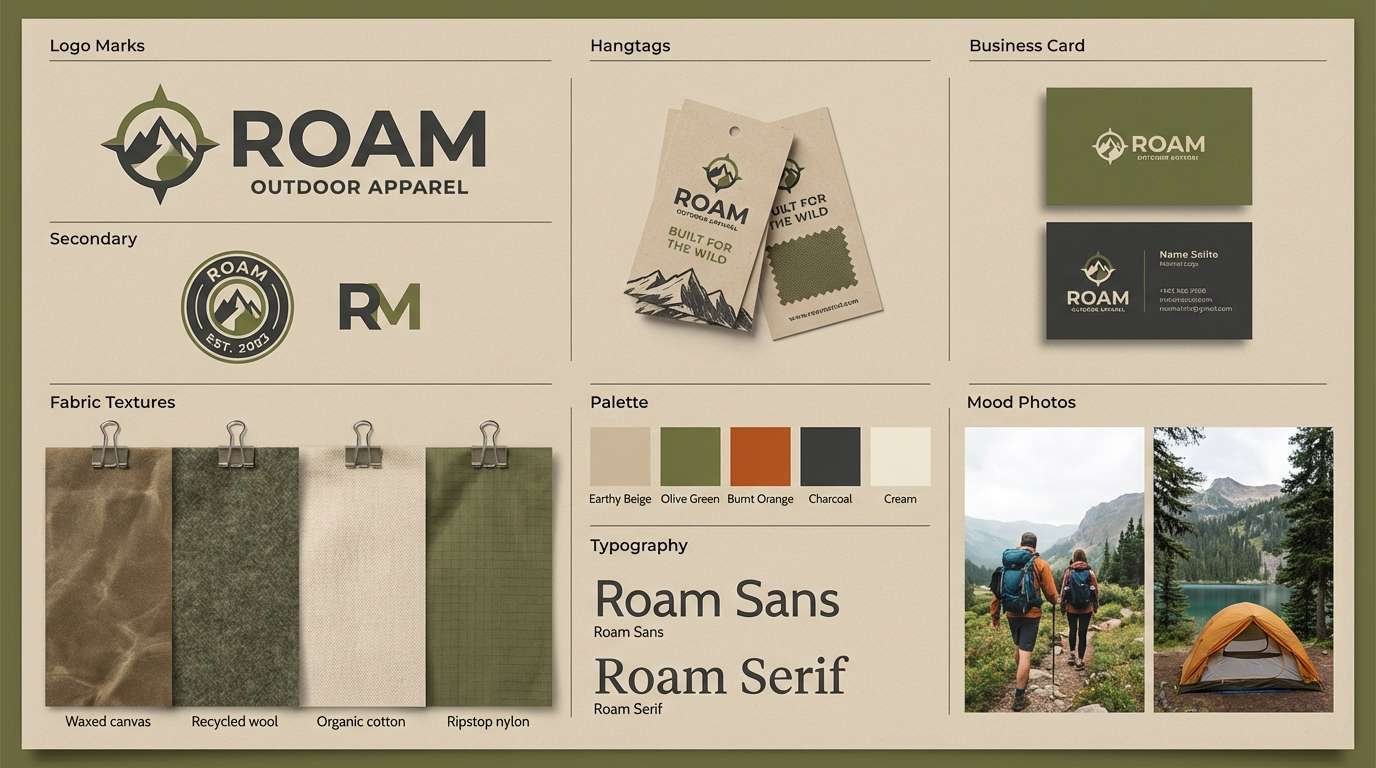 outdoor brand identity board