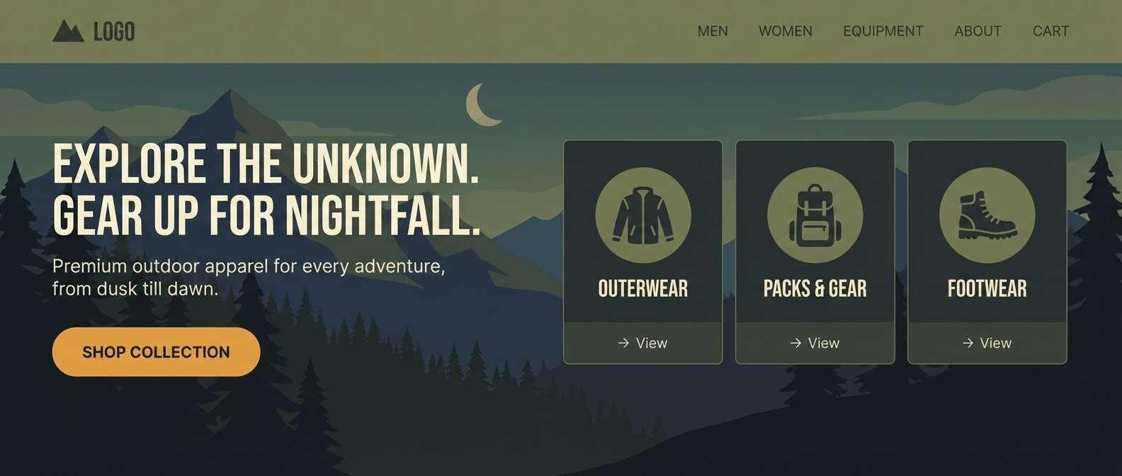 outdoor site hero in olive