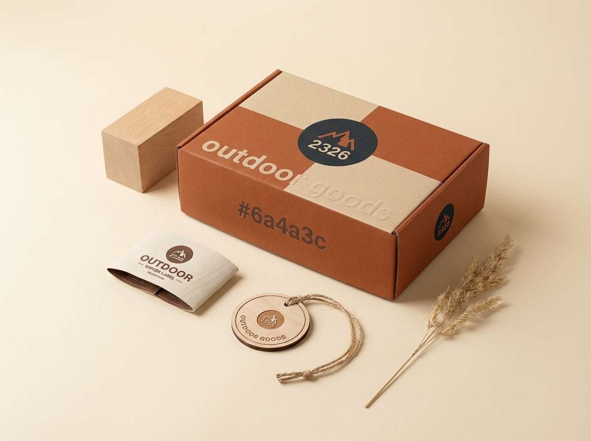 outdoor packaging in rust orange tones