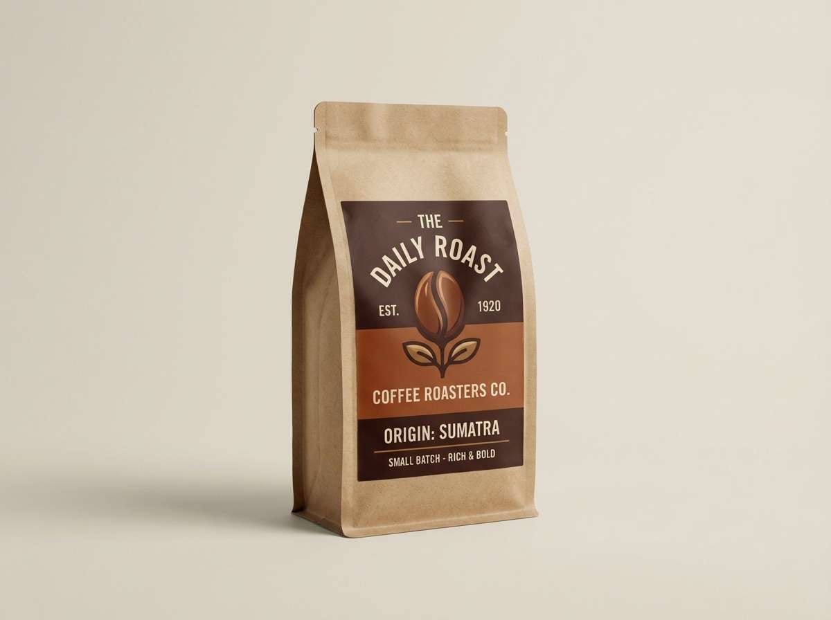 rocket cabin coffee label