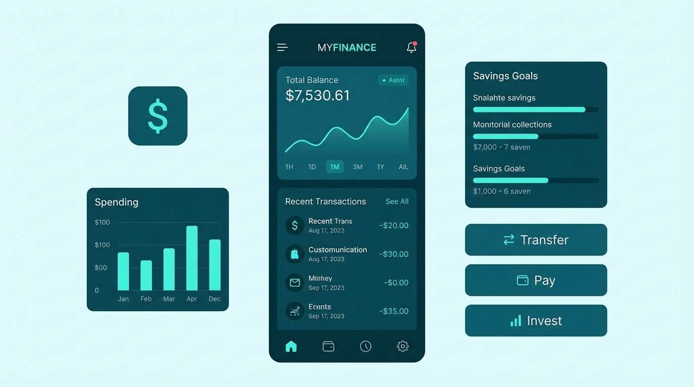 comet tail teal finance ui