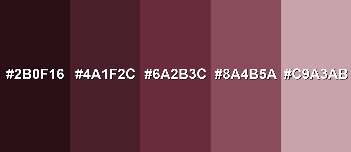 shades and variations of oxblood