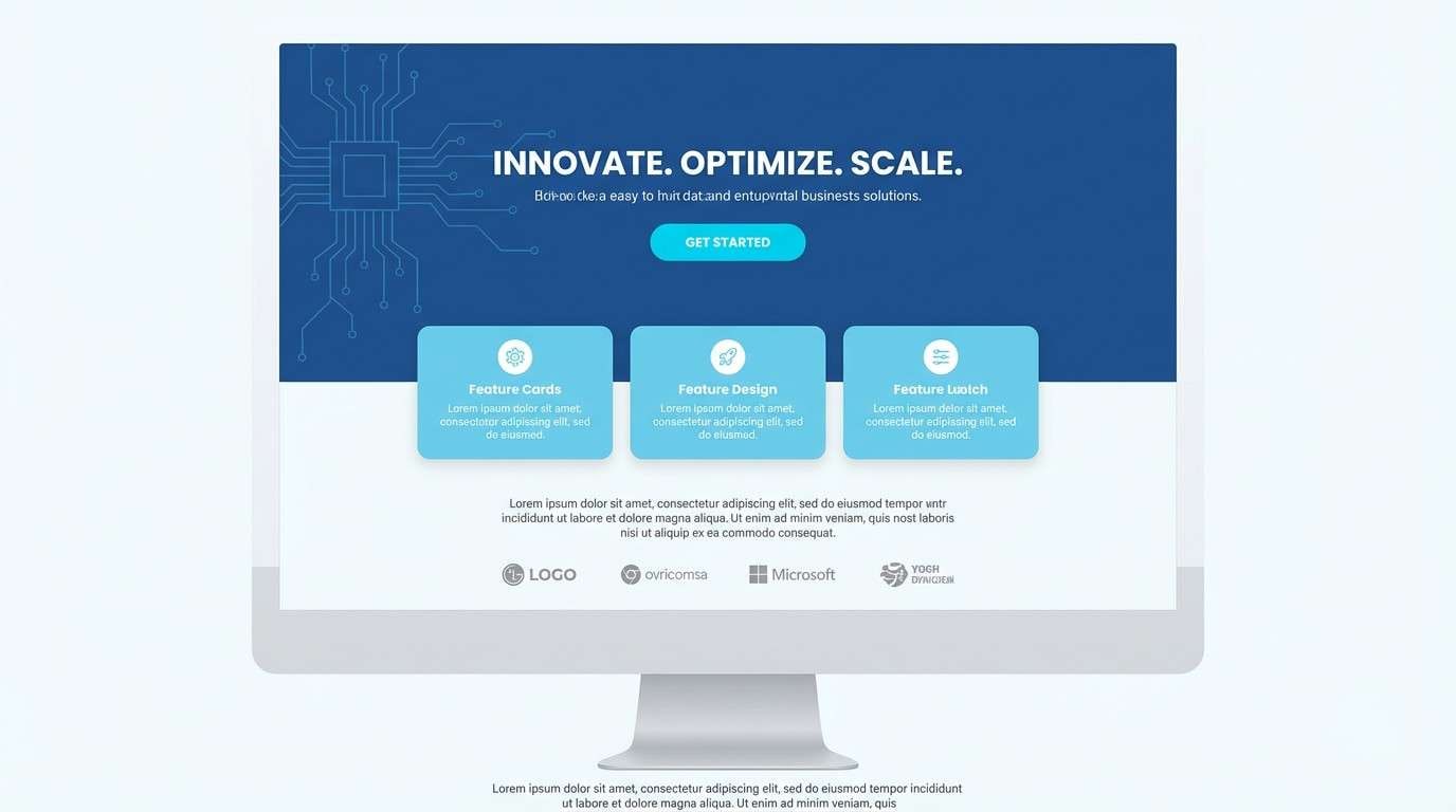 tech landing page ui