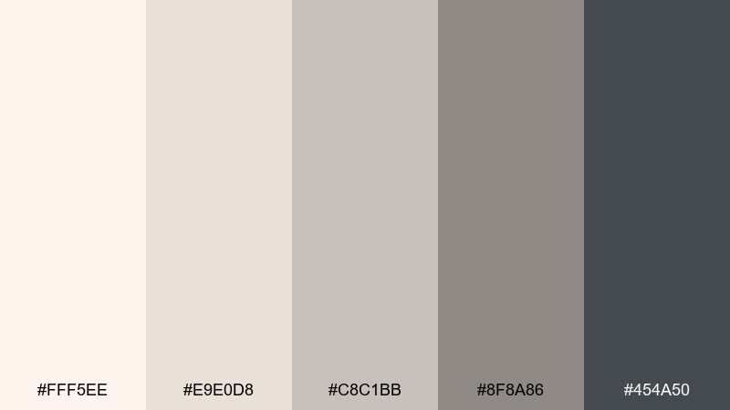 oyster gray workspace seashell color palette with hex codes