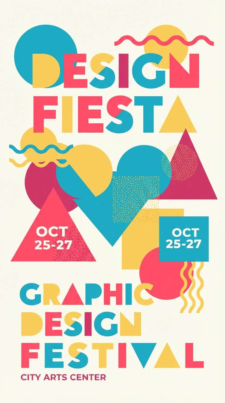 festival poster tropical colors