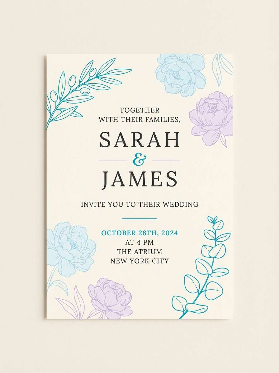 soft invitation in pastel tones