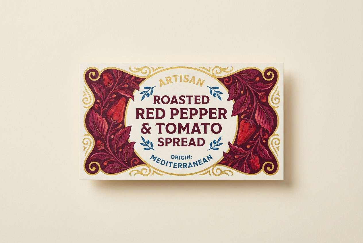 packaging label with bold highlights