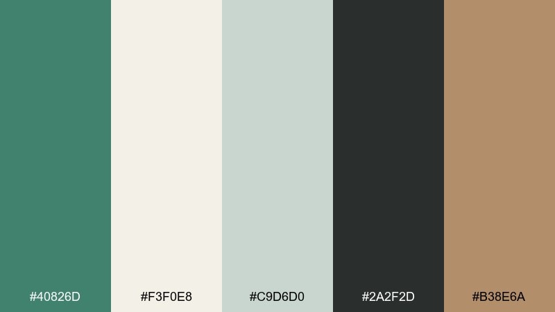 packaging minimal viridian color palette with hex codes
