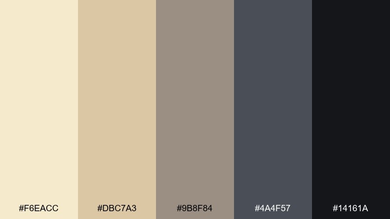 pale blonde nightfall blonde color palette with hex codes
