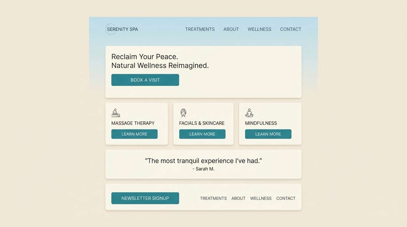 spa landing page ui
