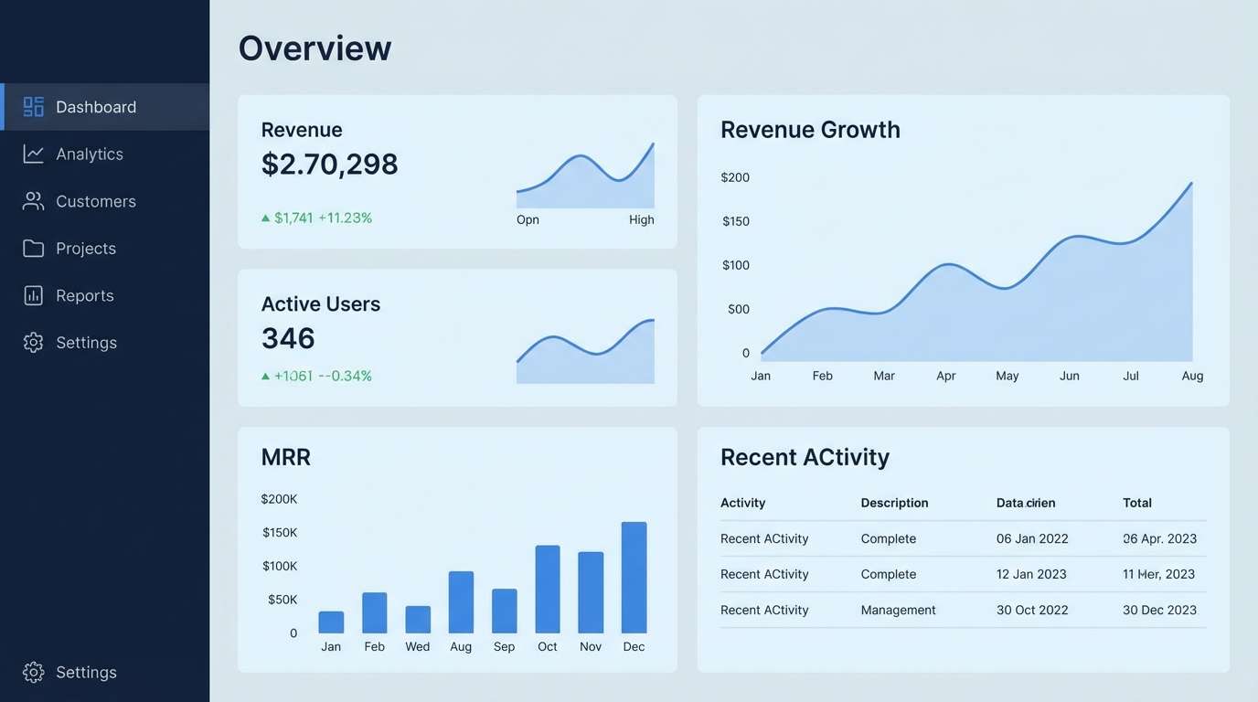 saas dashboard layout