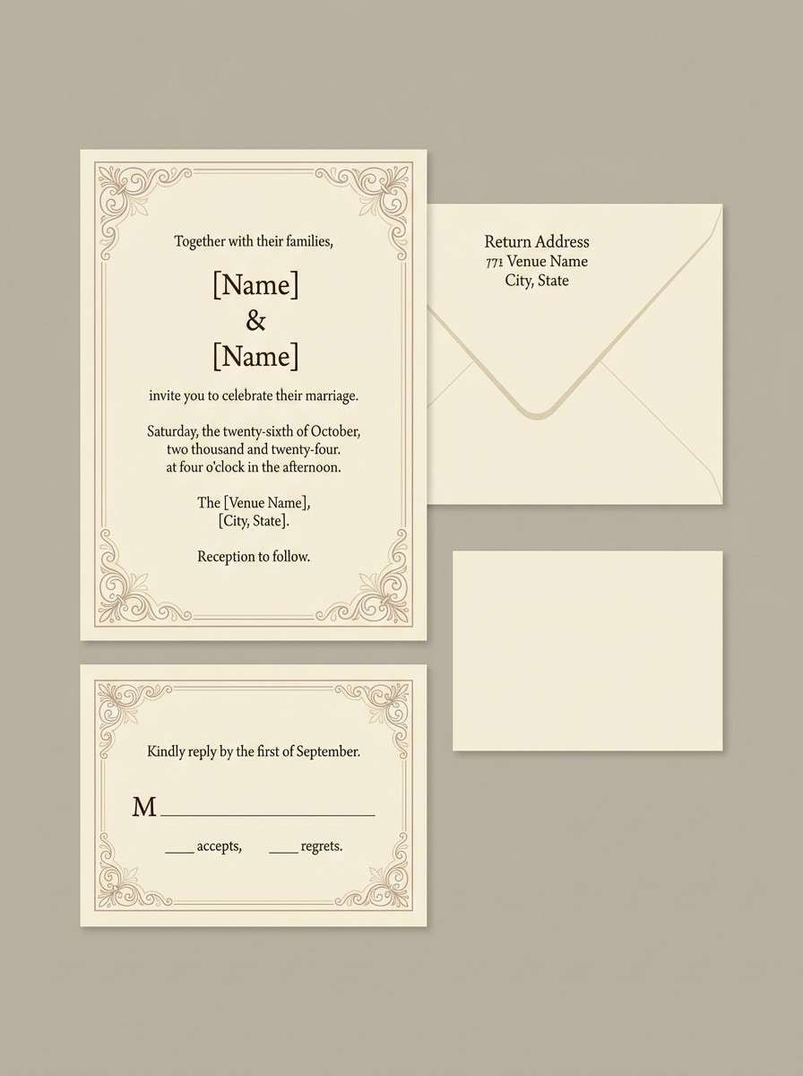parchment wedding invitation
