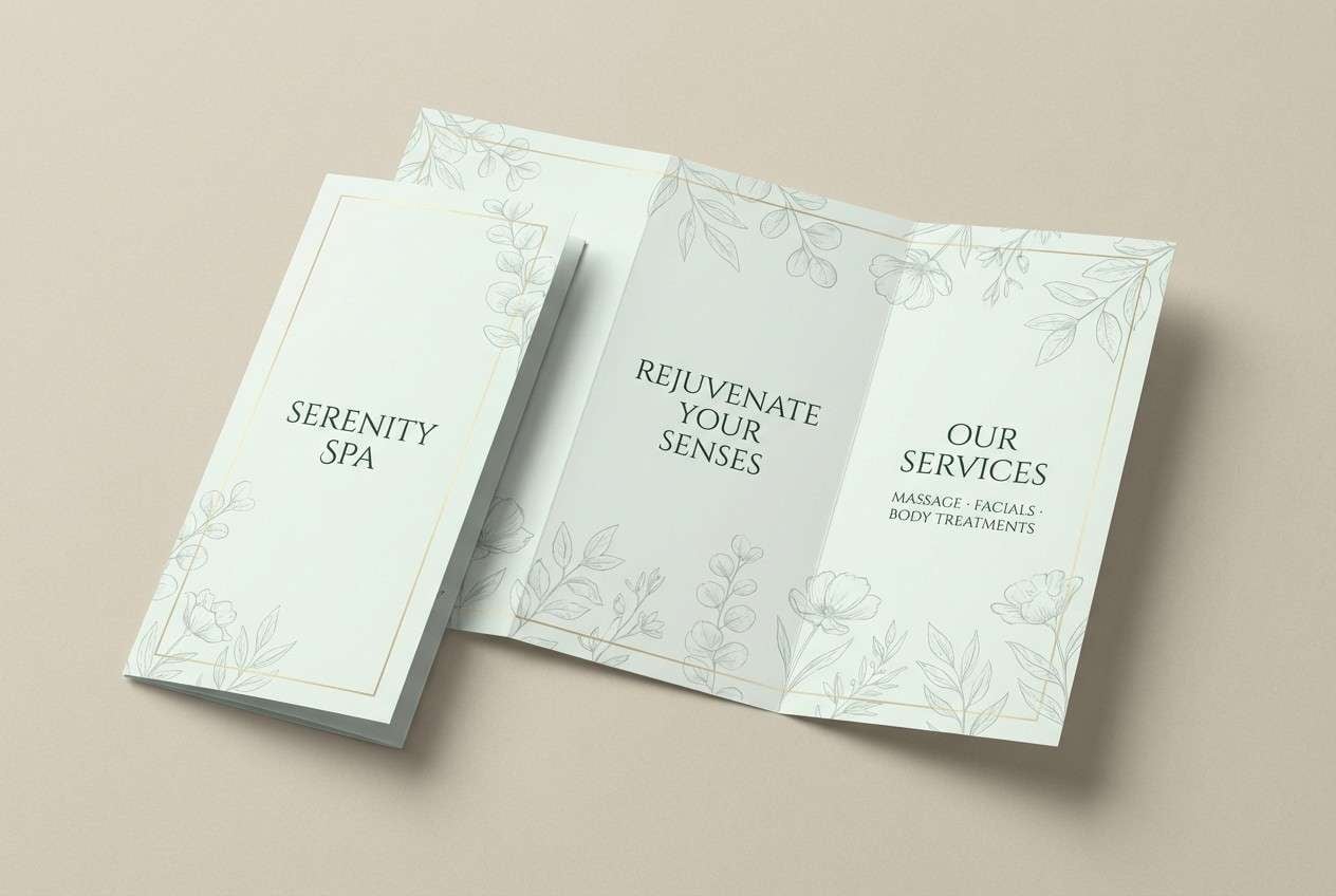 spa brochure in herb greens