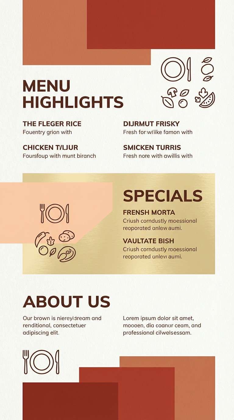 restaurant flyer in terracotta