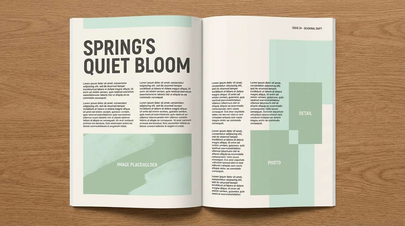 green editorial layout