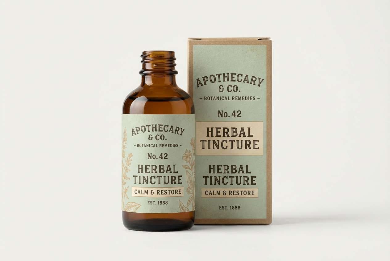 vintage green bottle label