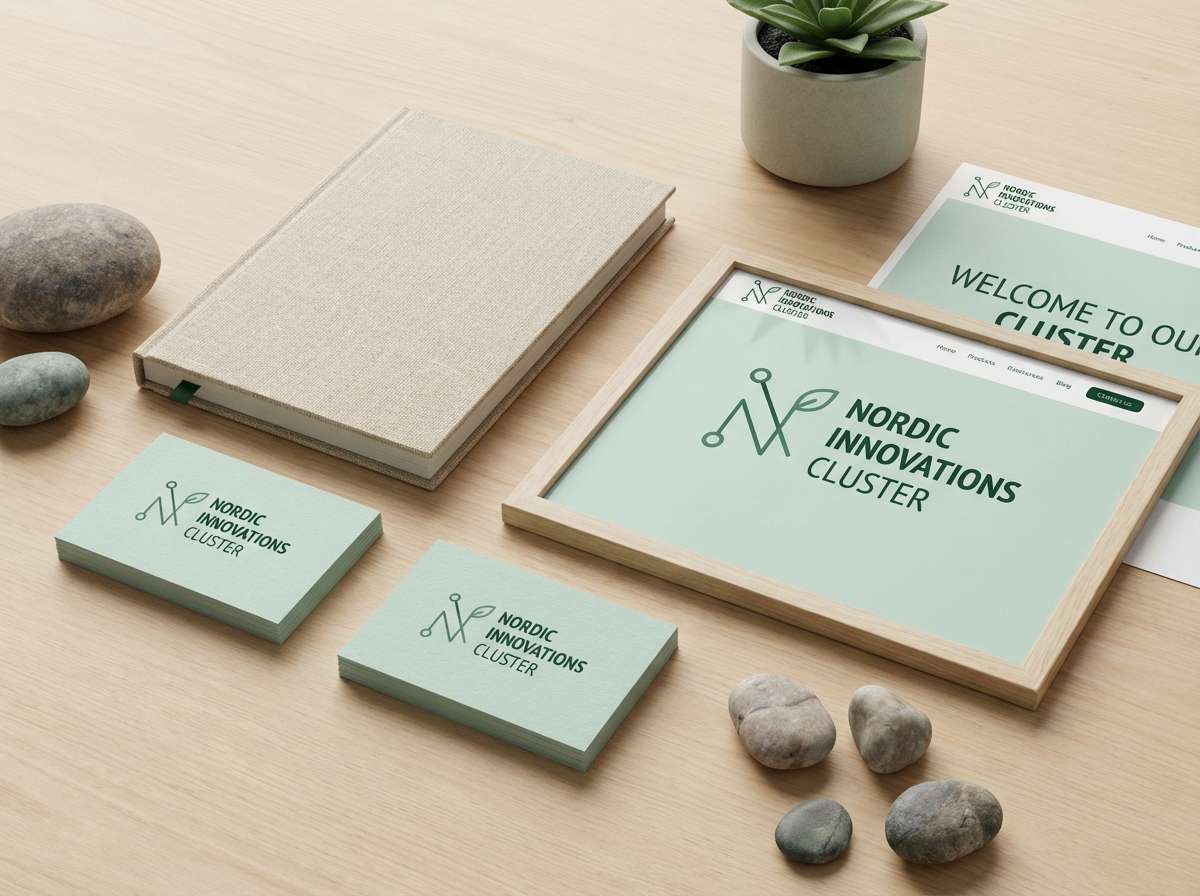 minimal green tech branding
