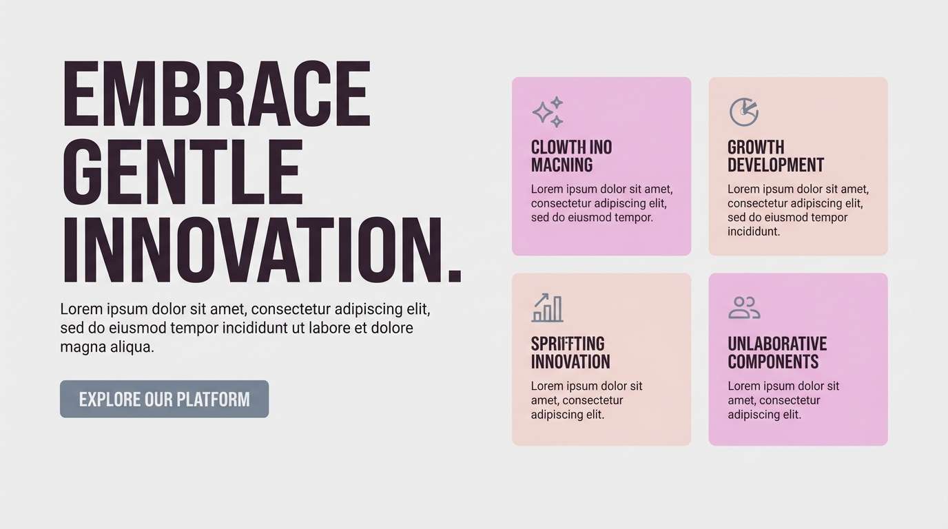 minimal hero ui in blush