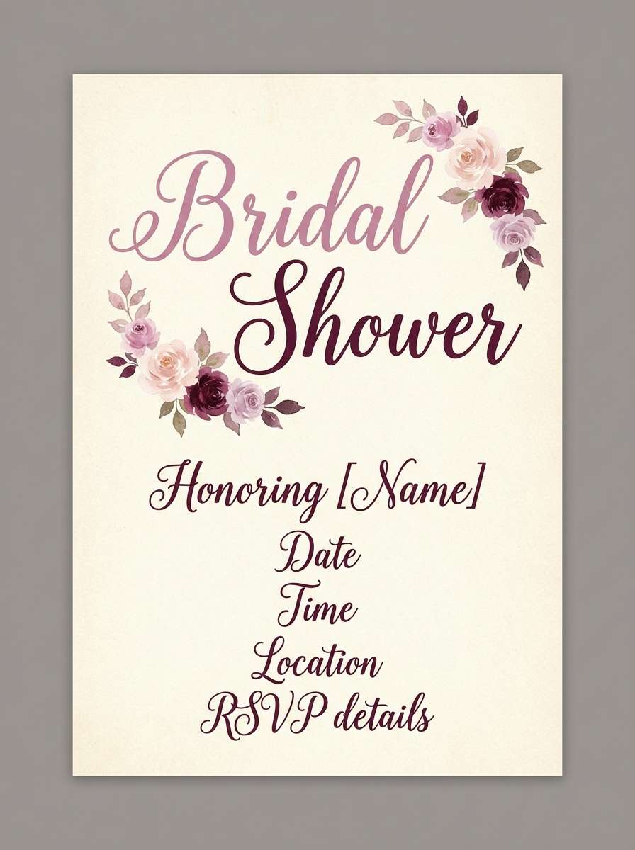 bridal shower invite in blush