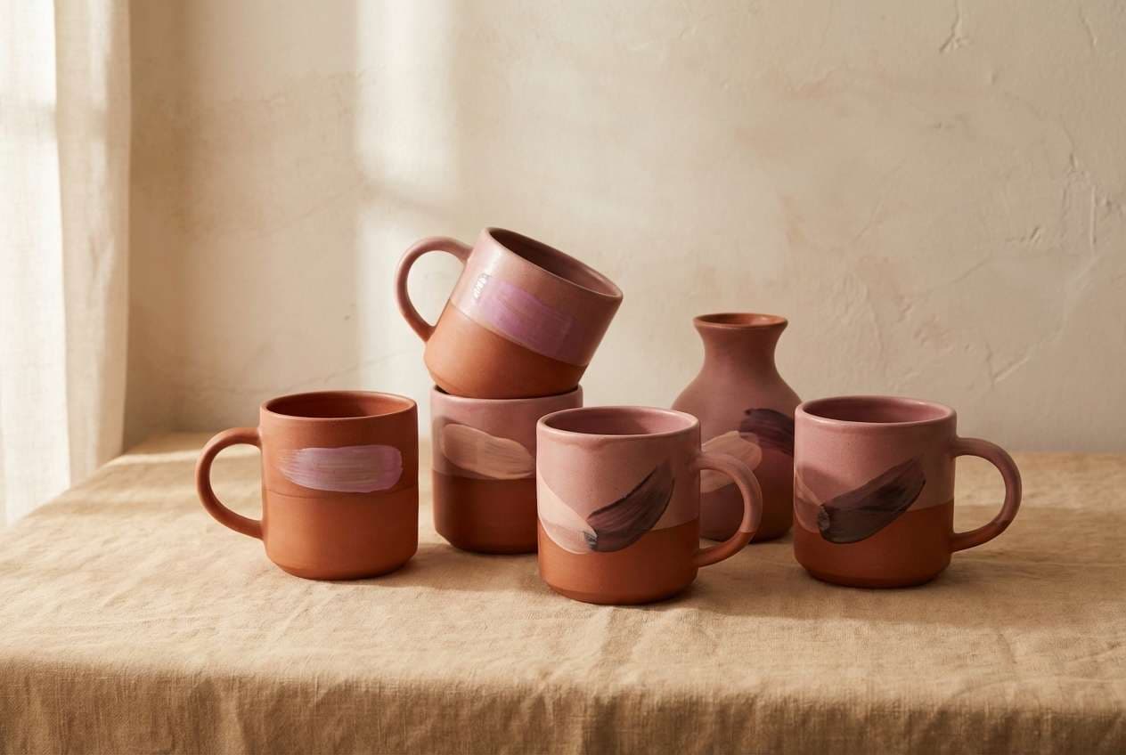 ceramics ad with blush accents