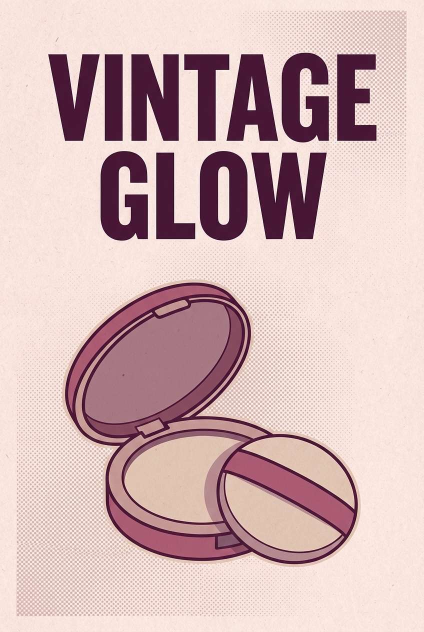 retro beauty poster in mauve
