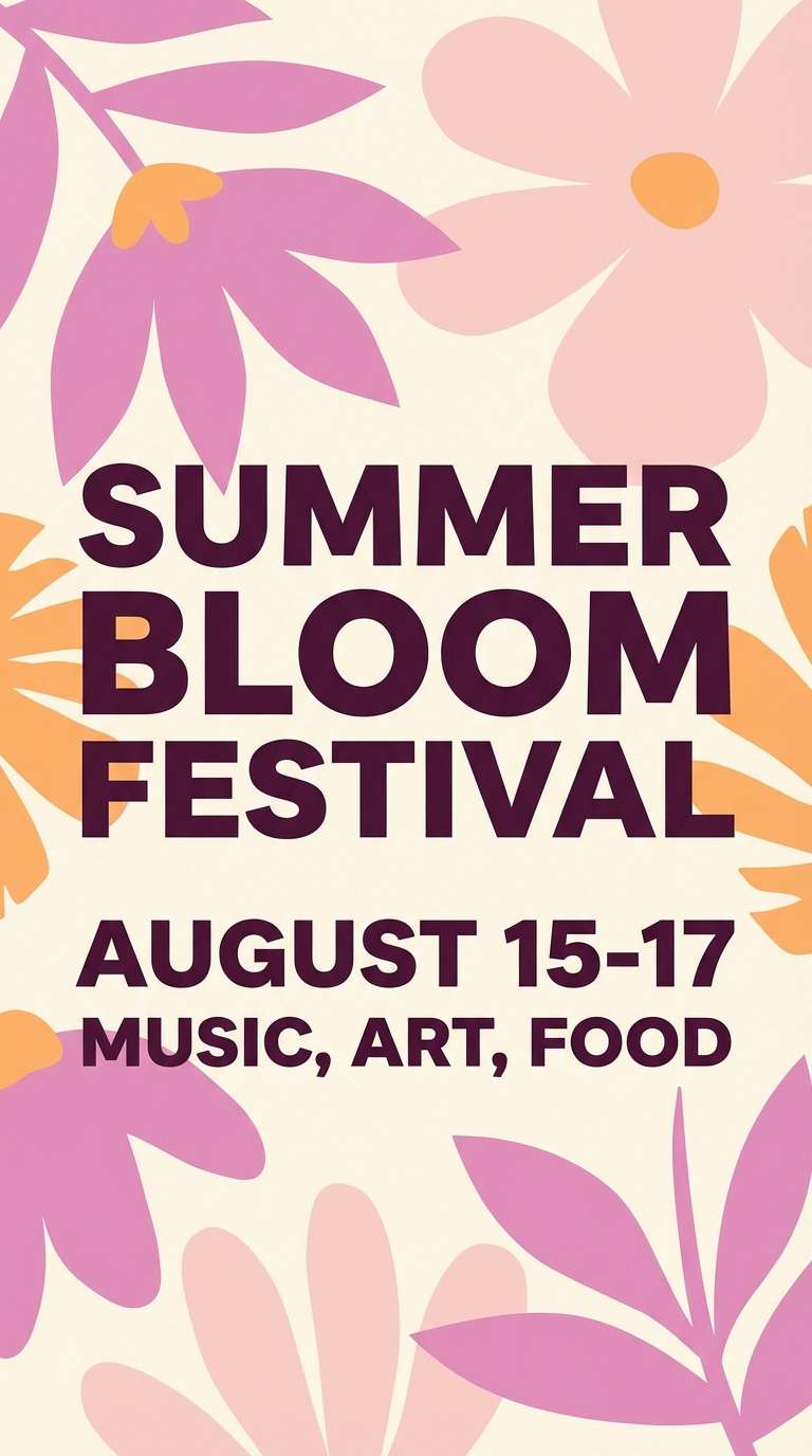 summer flyer in pink apricot