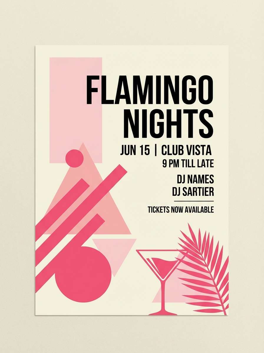 bold pink event flyer