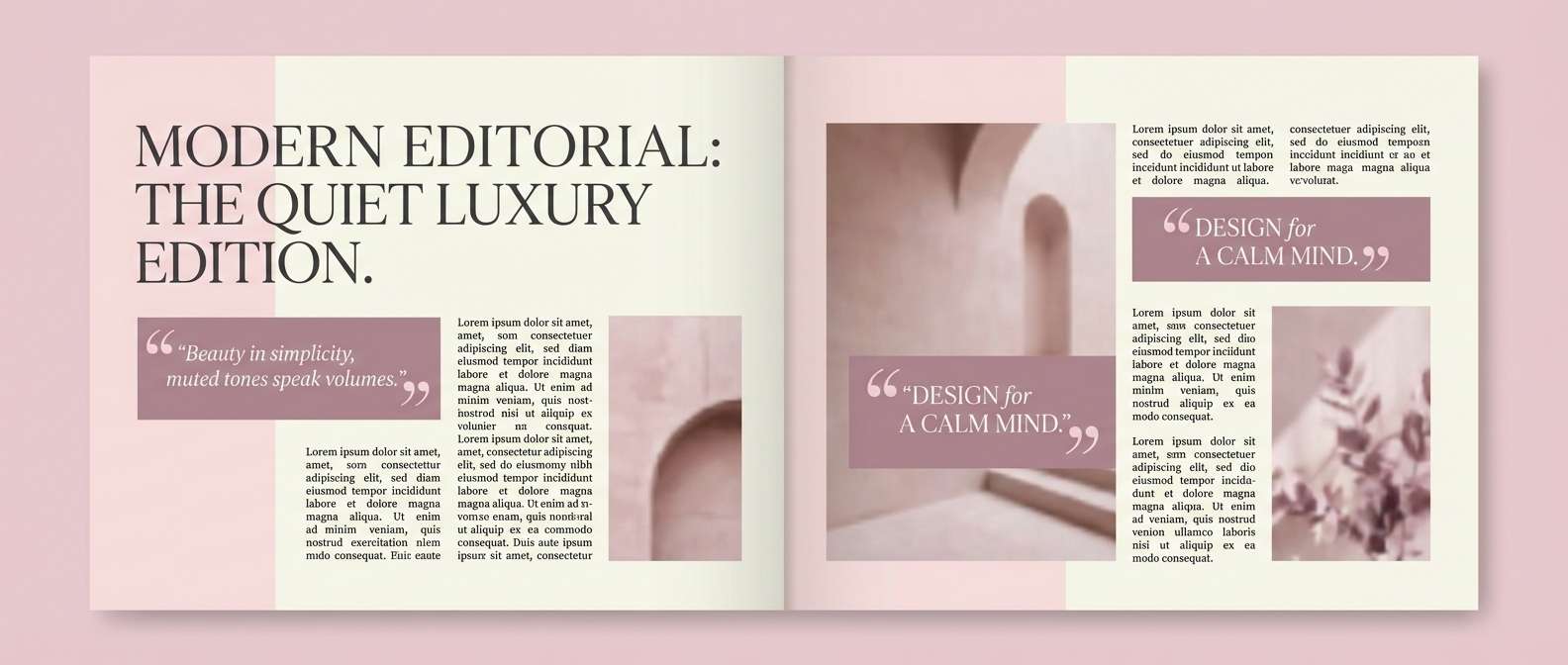 pink editorial magazine spread