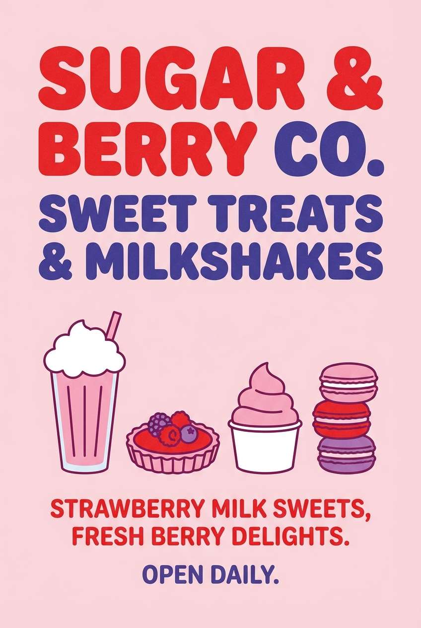 pink dessert poster design