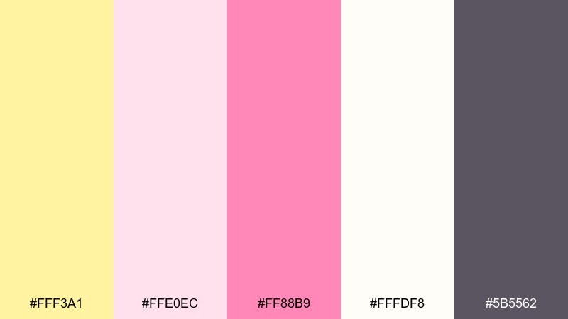 pale sorbet color palette with hex codes