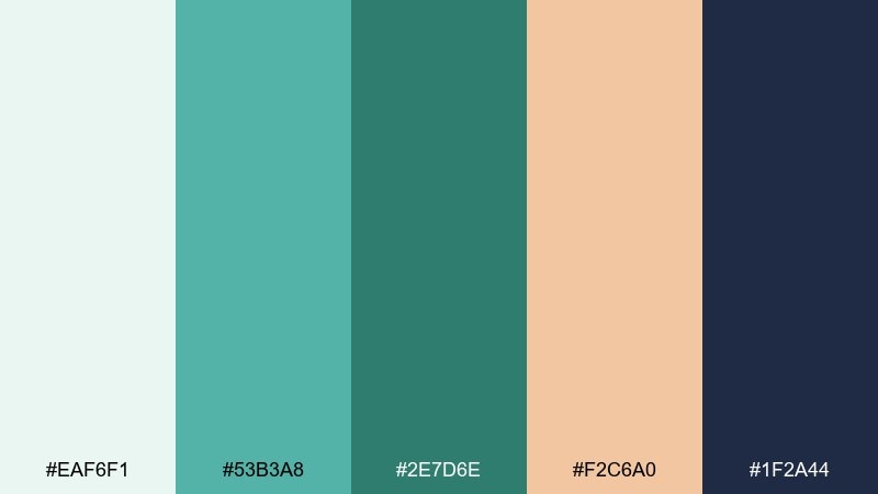 palm court preppy grandmillennial color palette with hex codes