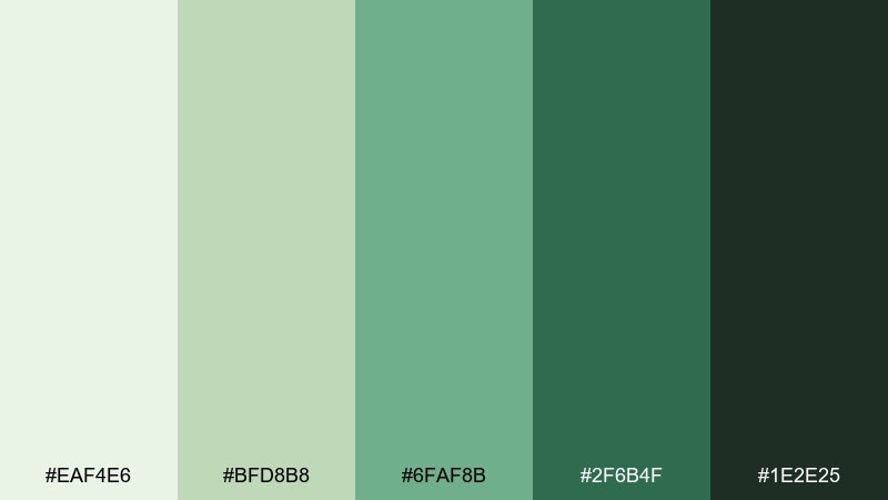 palm shade greens beach color palette with hex codes