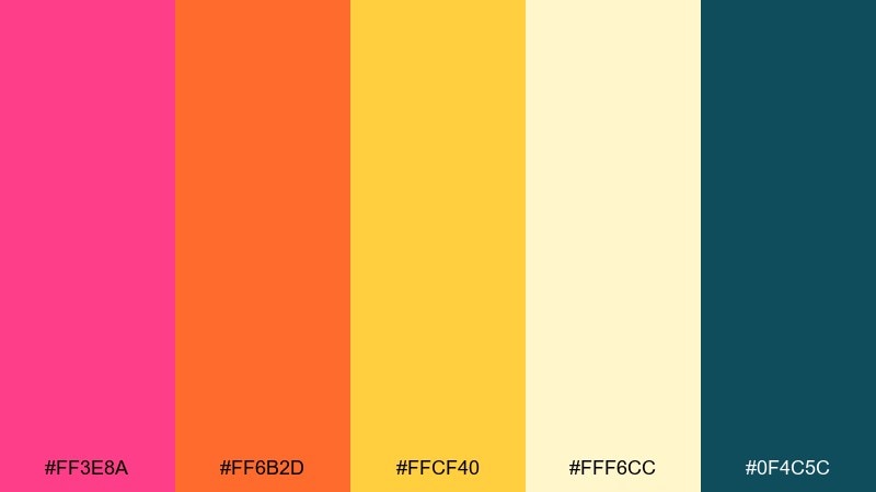 papaya punch color palette with hex codes